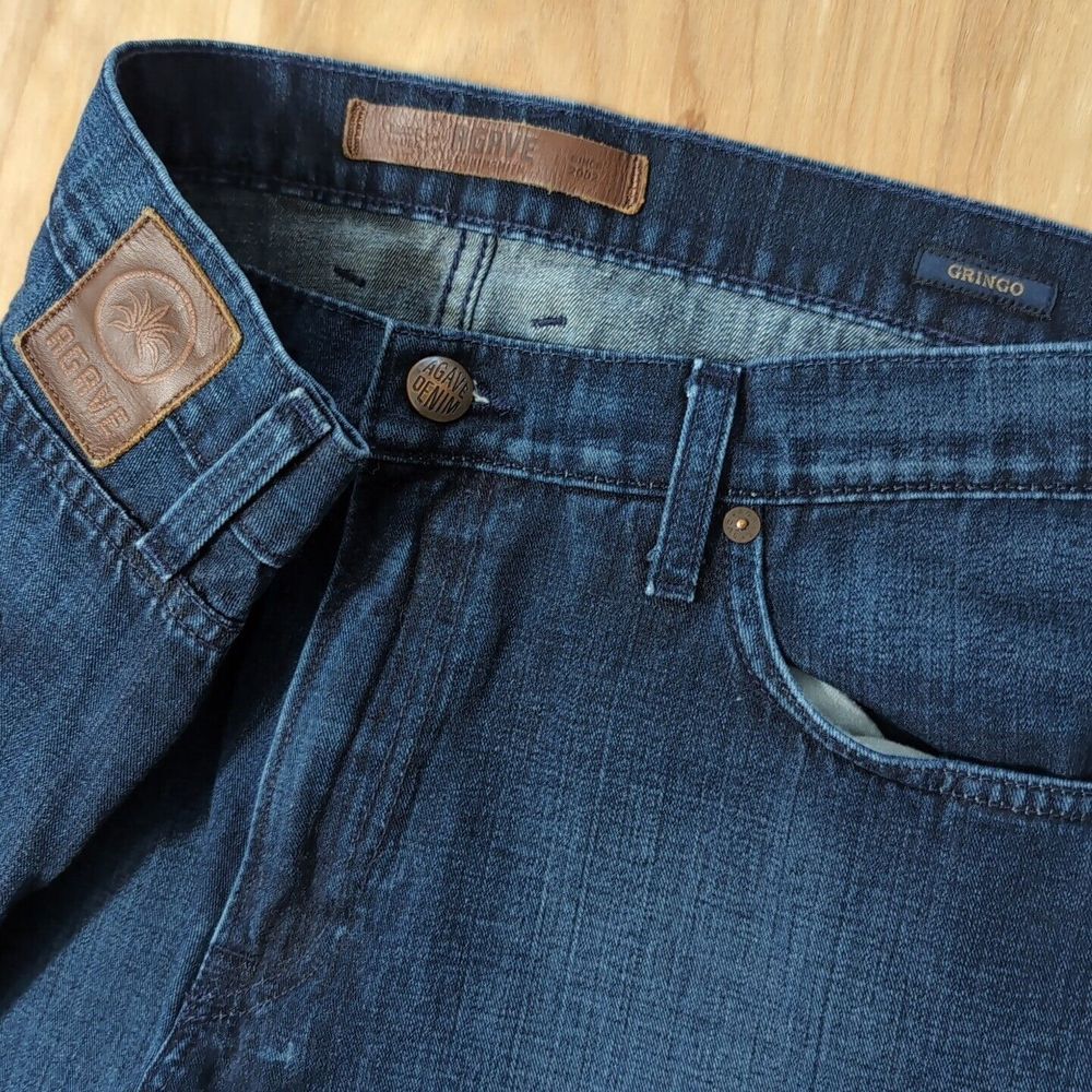Agave Jeans Mens 40x32" Blue Denim Gringo Dark Wash Classic Straight USA